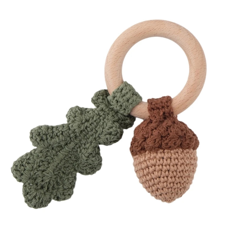 Newborn Gift Set 1 Pack Baby Rattle Toy/3pcs/set Pacifier Clip with Crochet Teether Suitable for 0-12 months Babies Dropship