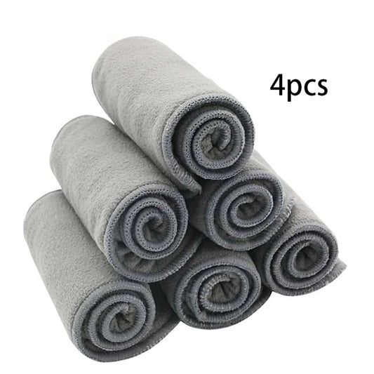 Elinfant 4/8/10 Pieces Baby Nappies Reusable Diaper Inserts 2 + 2 Layers Bamboo Charcoal Cloth Diaper 35 * 13.5cm for Baby