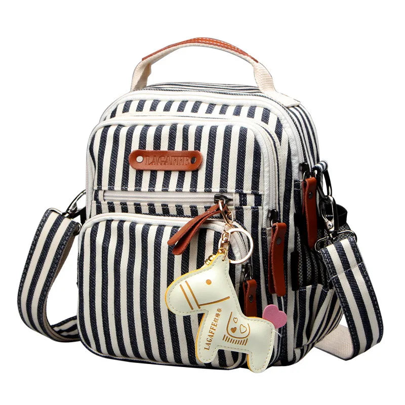 Striped Women Diaper Bag Fashion Waterproof Mom Nappy Bag Travel Backpack For Baby Nursing Multifunction Mother Diaper Handbag