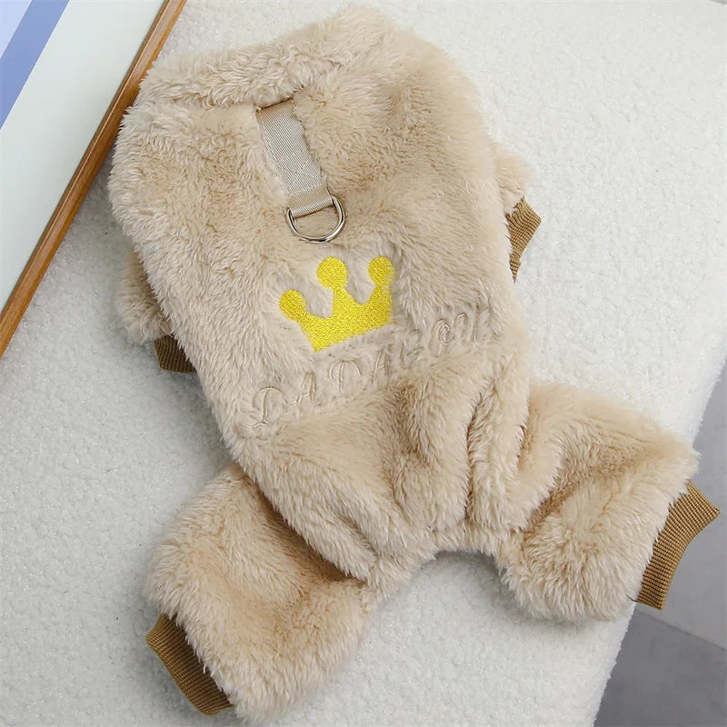 Winter Warm Fleece Pet Dog Jumpsuit for Small Medium Dogs Puppy Cat Pajamas Coat Chihuahua Clothes Pets Costume Yorkie Outfits