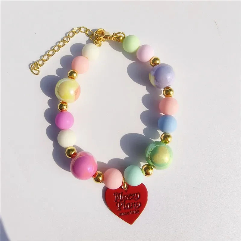 Pet Pearl Collar Little Cat Dog Love Pearl Necklace Cute Dog Jewelry Pet Accessories Puppy Necklace Bow Ties Dogs Pet Products