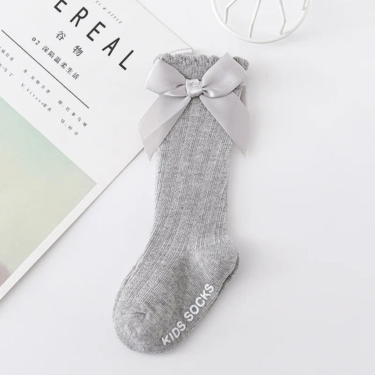 Baby Socks Girl Newborn Knee High Big Bow Princess Children Socks Toddler Kids Infant Floor Socks Cotton Christmas accessories