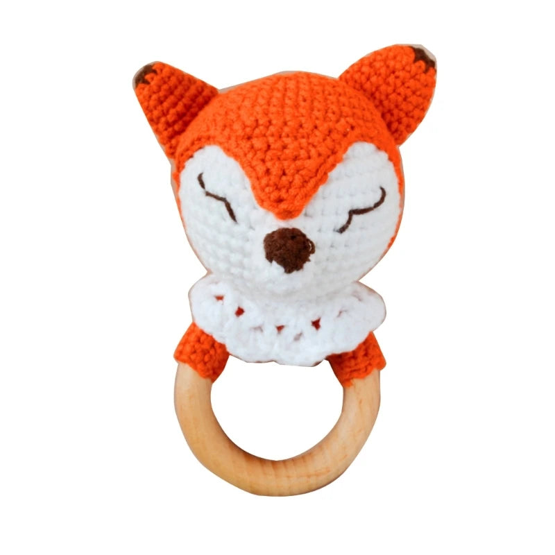 Newborn Gift Set 1 Pack Baby Rattle Toy/3pcs/set Pacifier Clip with Crochet Teether Suitable for 0-12 months Babies Dropship