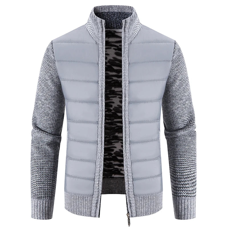 Winter Thick Fleece Cardigan Men Warm Sweatercoat Fashion Patchwork Mens Knittde Sweater Jackets Casual Knitwear Outerwear Men