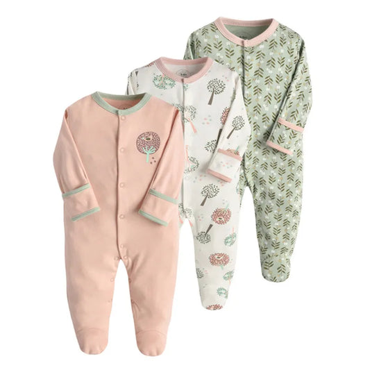 3PCS/Lot New Spring Autumn Brands Newborn Children Clothes Baby Boy Girl Cotton Clothes Long-Sleeve 0-12M Baby Rompers