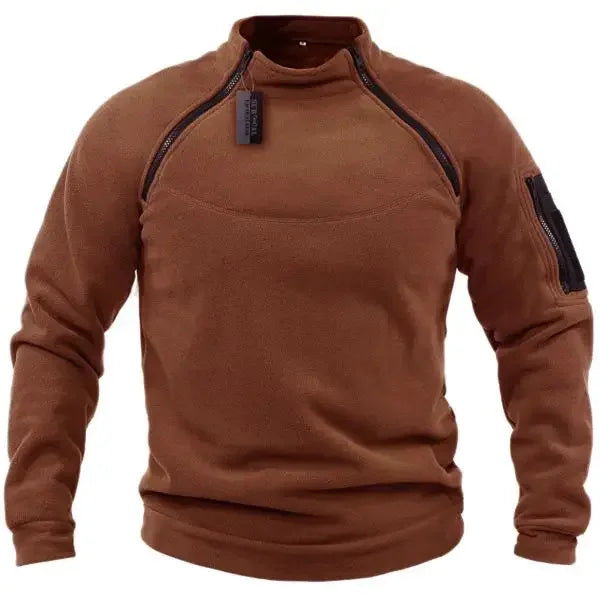 Men's Tactical Outdoor Sport Stand Collar Sweater Pullover Outdoor Warm Tactical Bottoming Shirt