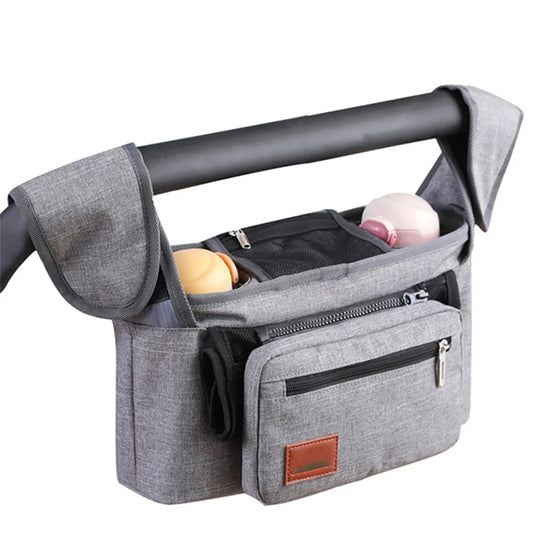 Universal Baby Stroller Organizer, with Insulated Cup Holder Detachable Phone Bag & Shoulder Strap, Fits and Pet Stroller