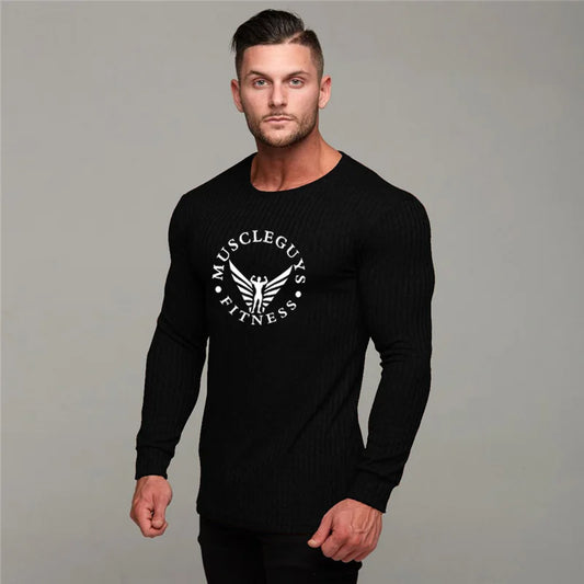 Muscleguys 2020 brand fashion thin men's pullover sweaters casual autumn fitness knitted sweater men masculino jersey clothes