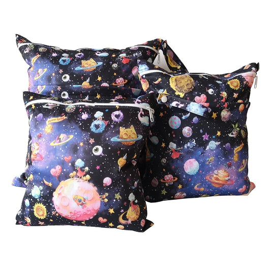 New 3 combinations Set wet bags 40*45CM 30*36cm 28*30cm cycle use washable baby diaper bags