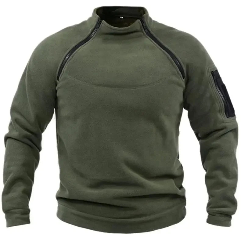 Men's Tactical Outdoor Sport Stand Collar Sweater Pullover Outdoor Warm Tactical Bottoming Shirt