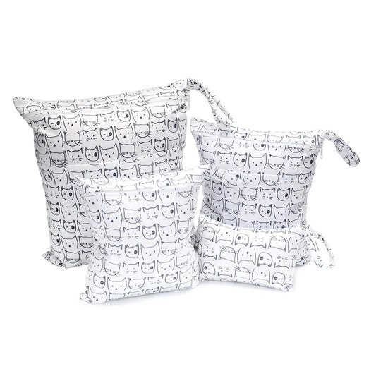 New 4 combinations Set waterproof diaper bag 40*45CM 30*36cm 28*30cm 15*22.5cm cycle use washable baby diaper bags