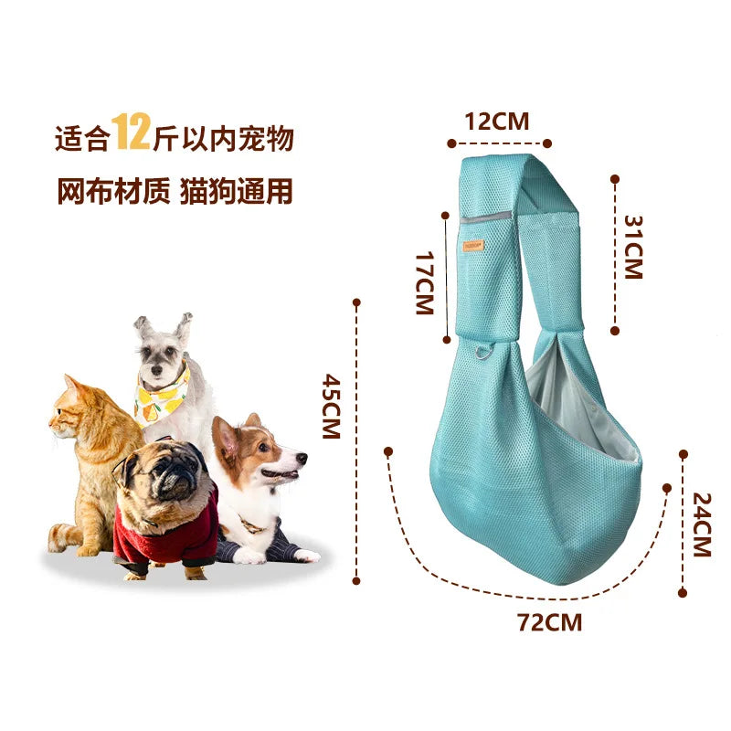 Mesh Polyester Breathable Dog Bag Pet Crossbody Shoulder Bag Outdoor Travel Portable Cat Puppy Sling Bag Tote Carrying Supplies