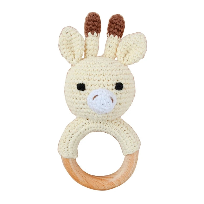 Newborn Gift Set 1 Pack Baby Rattle Toy/3pcs/set Pacifier Clip with Crochet Teether Suitable for 0-12 months Babies Dropship