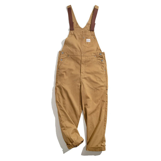 Maden Khaki Overalls Men’s Baggy Workwear Vintage Amekaji Jumpsuit Pockets Cargo Working Pants Quality Straight Oversize Trouser