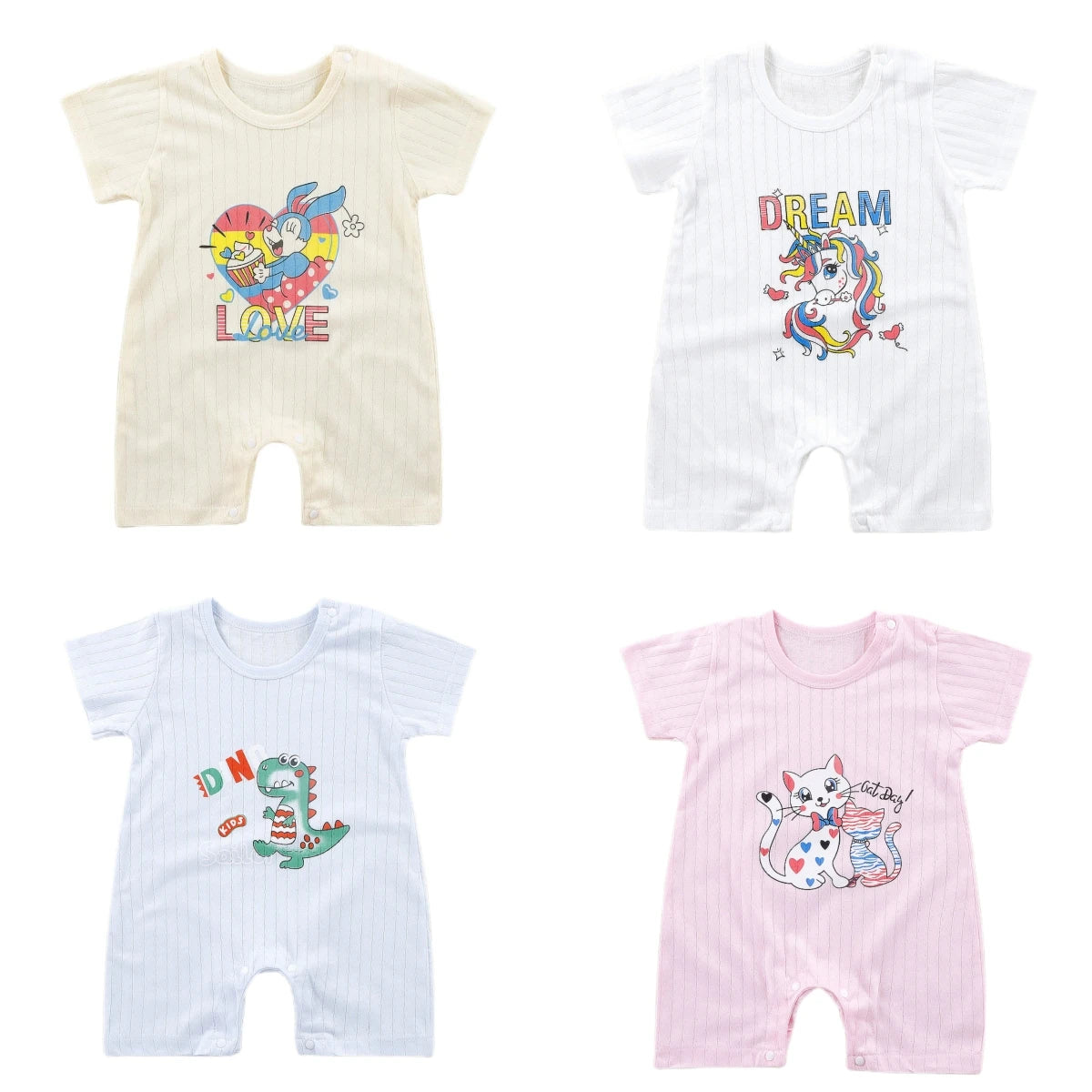 Summer Baby Jumpsuit Short Sleeved Newborn Boys Girls Romper Baby Jumpsuit Kid Clothes Children's Clothing