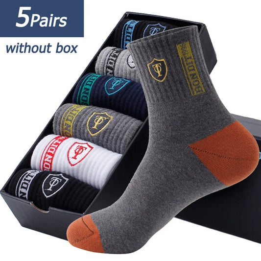 5 Pairs Apring Mens Sports Socks Summer Leisure Sweat Absorbent Comfortable Thin Breathable Basketball Large Size Meias EUR43-47