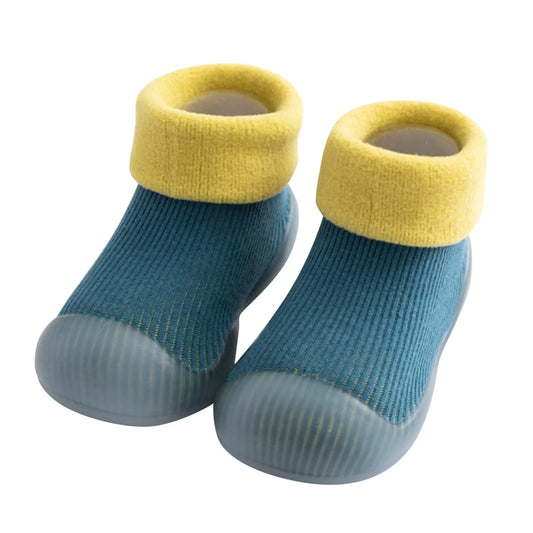 New Thickened Kids Socks Shoes Toddler Baby Boys Girls Socks Solid Knit Soft Sole Rubber Indoor Shoes Floor Footwear Shoes Boots