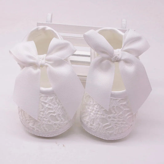 Newborn Baby Girls Soft Shoes Soft Soled Non-slip Bowknot Footwear Crib Shoes Soft Soles Cute Toddler Non-Slip Princess Shoes