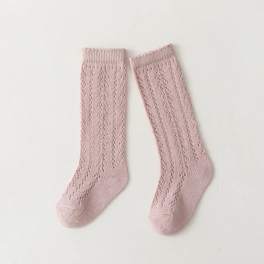 2023 Summer Baby Socks Toddlers Girls Boys Knee High Mesh Thin Long Kids Socks Hollow Out Soft Cotton Floor Socken For 0-5 Years
