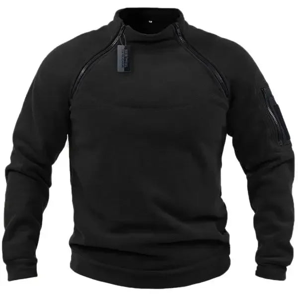 Men's Tactical Outdoor Sport Stand Collar Sweater Pullover Outdoor Warm Tactical Bottoming Shirt