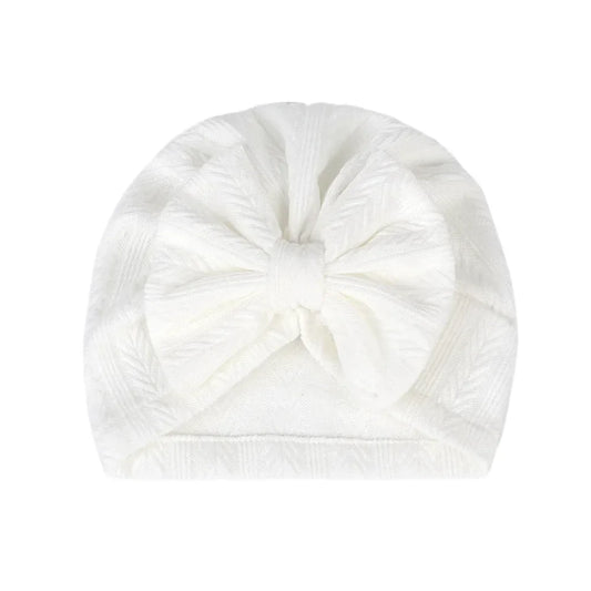 Cute Bow Baby Turban Hat Soft Elastic Kids Beanie Spring Summer Breathable Solid Color Baby Girl Bonnet Hats for Newborn Infant
