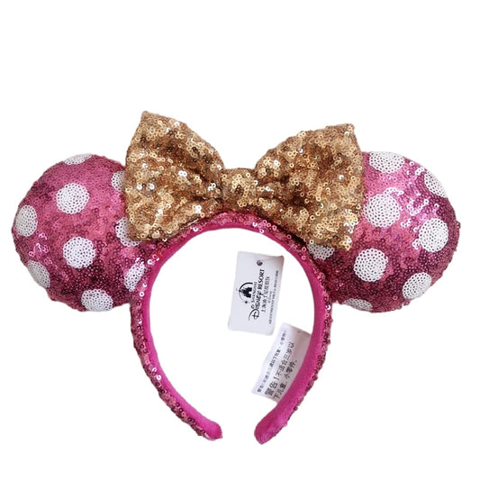 New Disney Minnie Gingerbread Headband 3D Mickey Mouse Ears Christmas Hat Hair Hoop Hairband Party Headwear Girl Toy Gifts