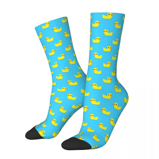 Autumn Winter Casual Men's Women's Yellow Duck Socks Cute Non-slip Soccer Socks