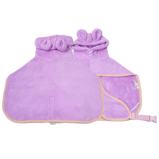 Cute Dog Bathrobe Pet Drying Coat Clothes Microfiber Absorbent Beach Towel For Dogs Cats Fast Dry Dog Fast Drying Hooded Jacket