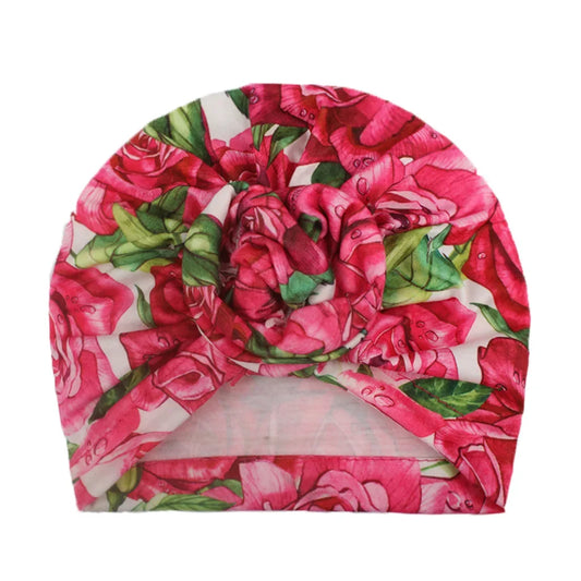 Cute 1PCS Knot Printed Flower Hedging Hat Newborn Infant Toddler Caps Turban Baby Girls Beanie Headwear Gifts Hair Accessories