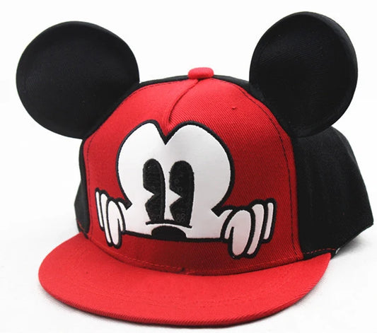 Disney Mickey Mouse Hat Cartoon Cute Big Ear Embroidered Baseball Hat Boys Girls Hip Hop Breathable Cap Adjustable Birthday Gift