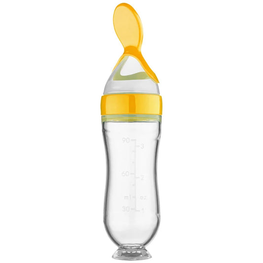 Baby Silicone Squeezing Feeding Bottle Newborn Baby Training Spoon Infant Cereal Food Supplement Feeder Bbay Safe Tableware