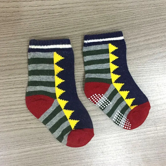 Anti Slip Cute Baby Socks Stripes Star Triangle Colored Baby Boy Socks Cotton Toddler Newborn Socks Floor Kids Footwear Brand
