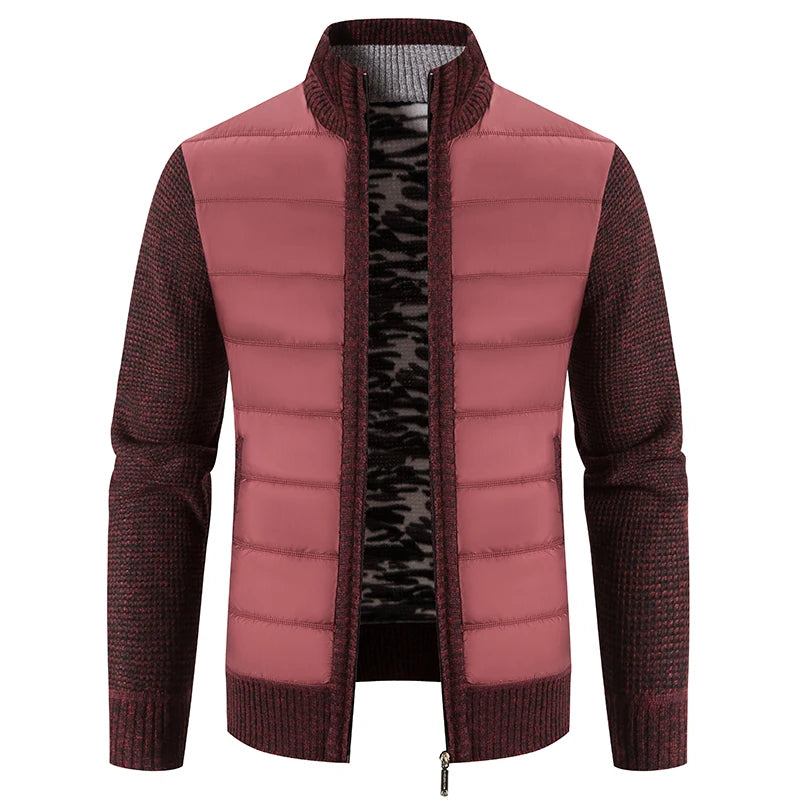 Winter Thick Fleece Cardigan Men Warm Sweatercoat Fashion Patchwork Mens Knittde Sweater Jackets Casual Knitwear Outerwear Men