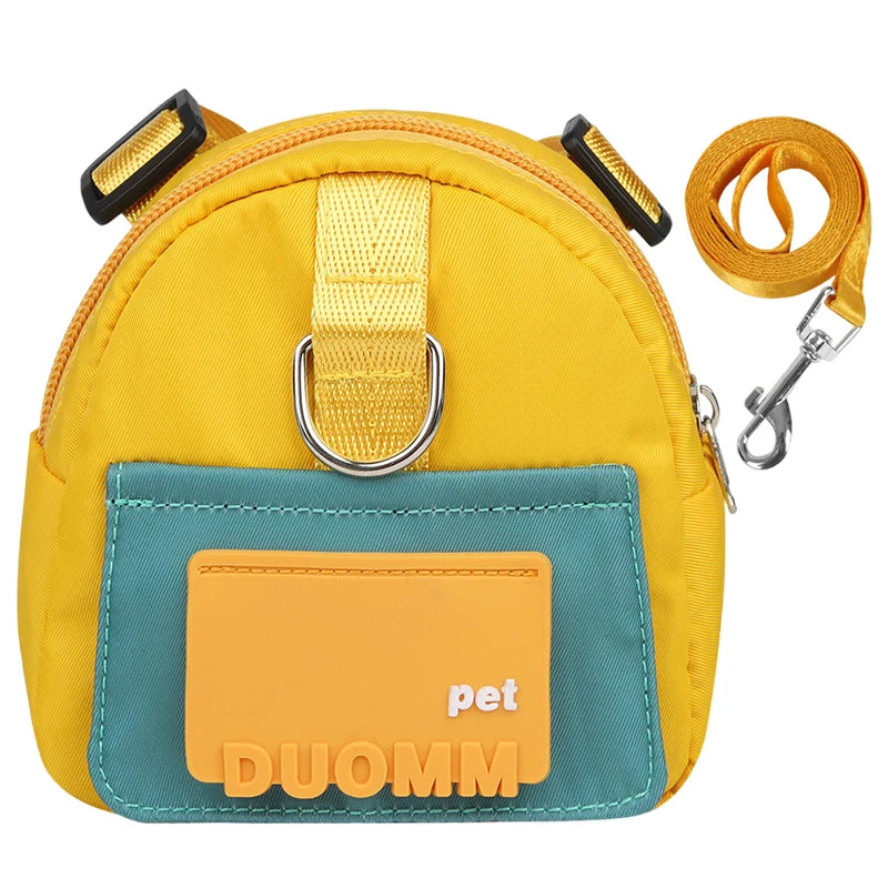 Pet Snack Storage Bag with Leash Large-capacity Multifunction Dogs Backpack Adjustable Harness Backpack Suitable Pet Travel Walk