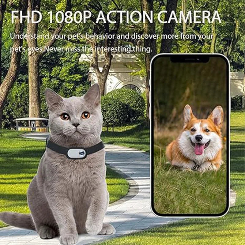 HD Wireless Collar Camera, Dog Cat Pet Camera Collar, Nanny Camera Video Recording Birthday Gift