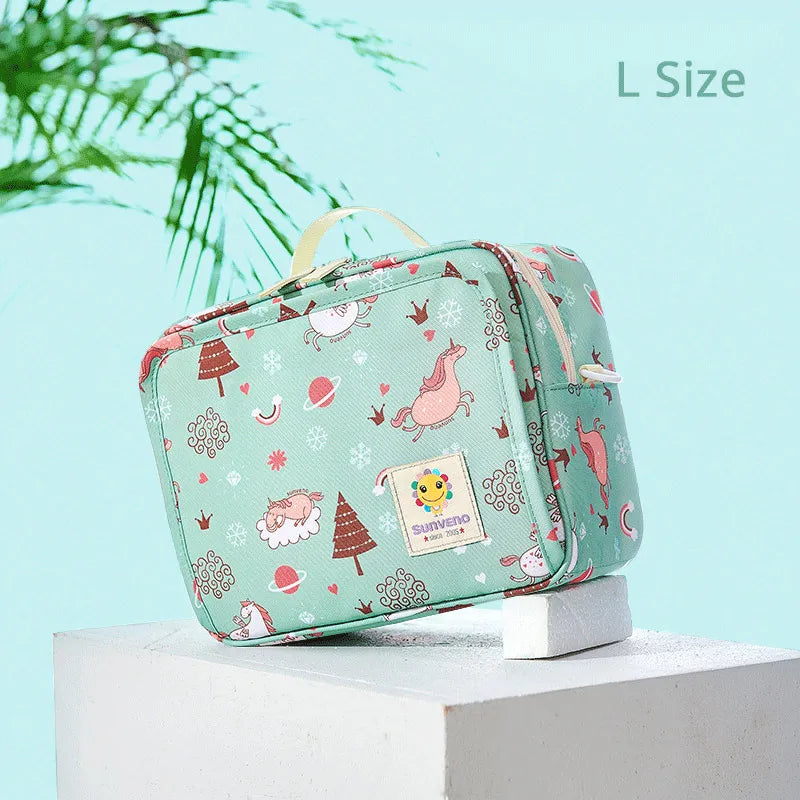 Sunveno Baby Diaper Bags Maternity Bag for Disposable Reusable Fashion Prints Wet Dry Diaper Bag for Disposable Diaper 2 Size