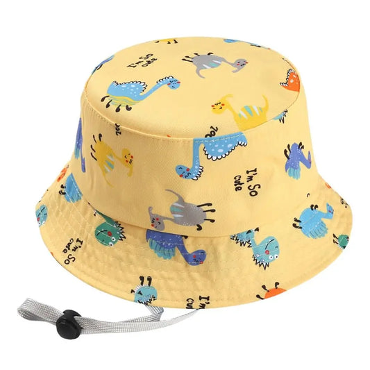 Summer Baby Hat Boy Girl Cotton UV Protection Sun Cap Children Panama Beach Kids Bucket Hat Cute Cartoon Infant Caps