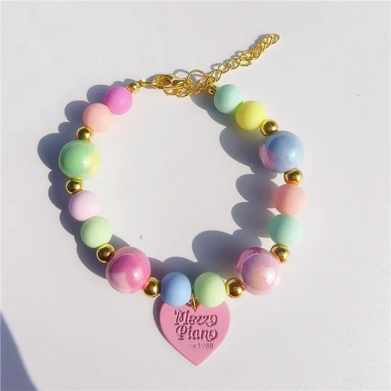 Pet Pearl Collar Little Cat Dog Love Pearl Necklace Cute Dog Jewelry Pet Accessories Puppy Necklace Bow Ties Dogs Pet Products