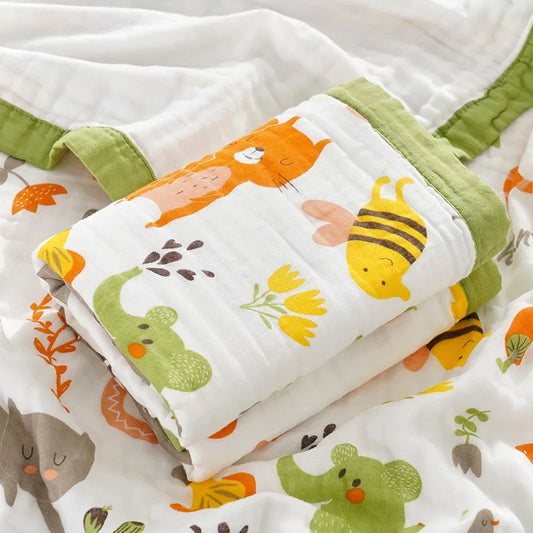110x110cm 120x150cm 6 Layer Muslin Boy Girl Kids Children Sleep Blanket Swaddle Bath Towel 100% Cotton Newborn Wrap Baby Blanket