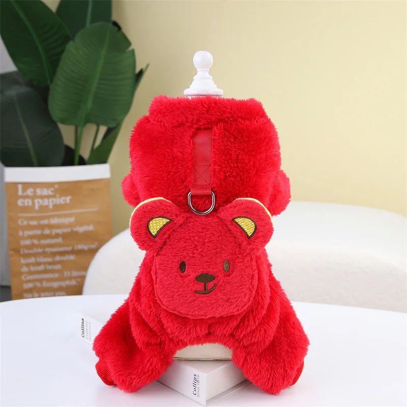 Winter Warm Fleece Pet Dog Jumpsuit for Small Medium Dogs Puppy Cat Pajamas Coat Chihuahua Clothes Pets Costume Yorkie Outfits