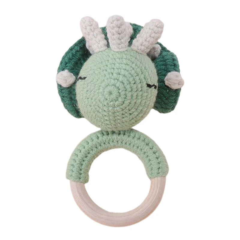 Newborn Gift Set 1 Pack Baby Rattle Toy/3pcs/set Pacifier Clip with Crochet Teether Suitable for 0-12 months Babies Dropship