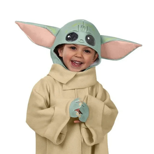 Halloween Star Wars Mandalorian Yoda Baby Costume Set Children's Birthday Gift Carnival Party Christmas Cosplay 3-10 Years