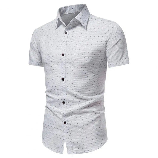 Summer Shirt for Men Daily Casual White Shirts Short Sleeve Button Down Slim Fit Male Social Blouse XL