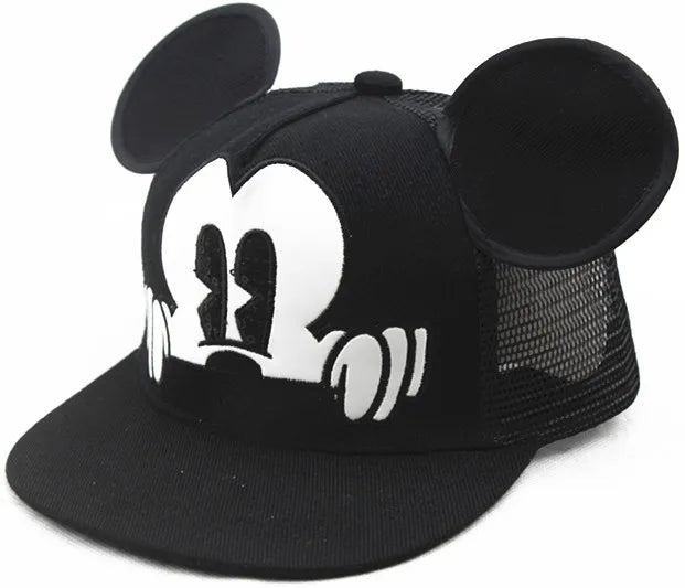 Disney Mickey Mouse Hat Cartoon Cute Big Ear Embroidered Baseball Hat Boys Girls Hip Hop Breathable Cap Adjustable Birthday Gift