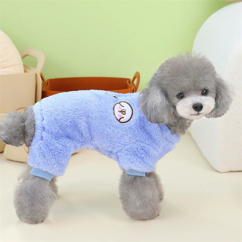 Winter Warm Fleece Pet Dog Jumpsuit for Small Medium Dogs Puppy Cat Pajamas Coat Chihuahua Clothes Pets Costume Yorkie Outfits