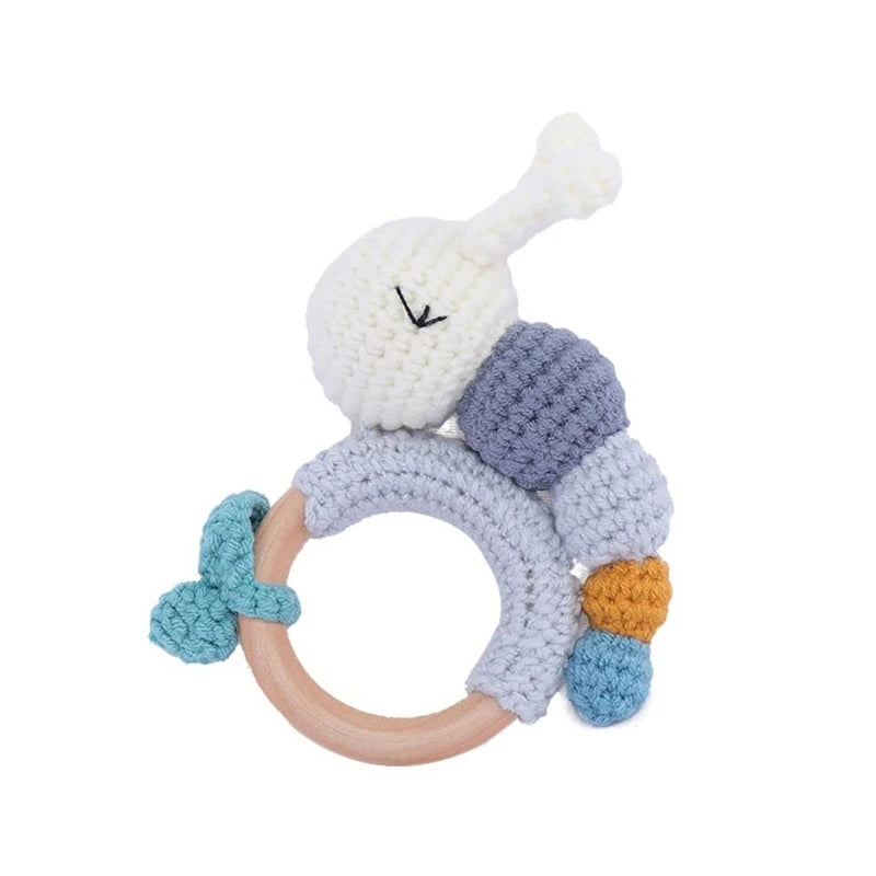 Newborn Gift Set 1 Pack Baby Rattle Toy/3pcs/set Pacifier Clip with Crochet Teether Suitable for 0-12 months Babies Dropship