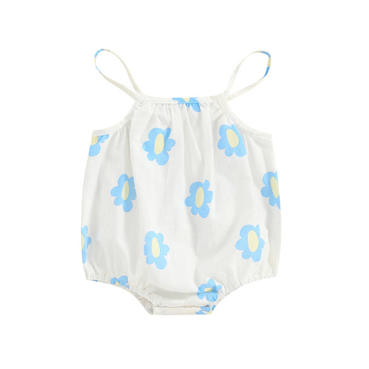 Baby Clothing New Born Girl Sleeveless Romper Summer Floral Print Bandage Jumpsuit for Newborn Toddler Cute Clothes