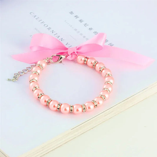 New Pet Products Pearl Necklace Pet Collar Cat and Dog Jewelry